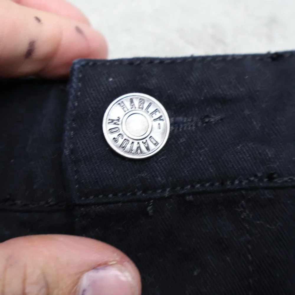Harley Davidson Shorts Mens 38 Black Canvas Cargo Utility Casual Rugged Biker